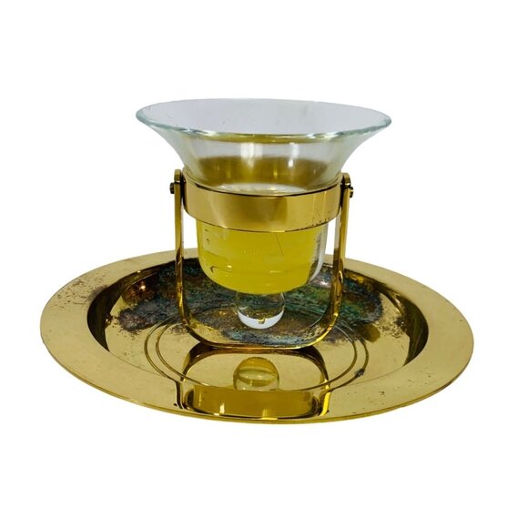 Partylite Brass Gimbal Candle Holder Nautical Patina Wall Sconce Table Bell READ - Picture 5 of 16